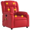 vidaXL Poltrona de massagens reclin&aacute;vel couro artificial vermelho