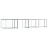 vidaXL Jaula para c&atilde;o com portas 8x2x1,5 m a&ccedil;o galvanizado cinzento