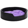 vidaXL Ninho p/ c&atilde;es 90x79x20 cm pel&uacute;cia/couro artif. preto/roxo
