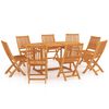 vidaXL 9 pcs conjunto de jantar para jardim madeira de teca maci&ccedil;a