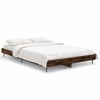 vidaXL Estrutura cama s/ colch&atilde;o derivados de madeira carvalho fumado