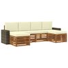 vidaXL Conjunto de Sof&aacute;s para Exterior 6 unid. Natural e Creme