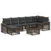 vidaXL Conjunto de Sof&aacute; de Jardim 8 unid. Cinza e Cinza Escuro vime PE