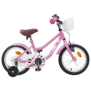 vidaXL Bicicleta Infantil 12 Polegadas para 2-4 anos Rosa Claro