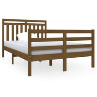 vidaXL Estrutura de cama dupla pequena 120x190 cm madeira castanho mel