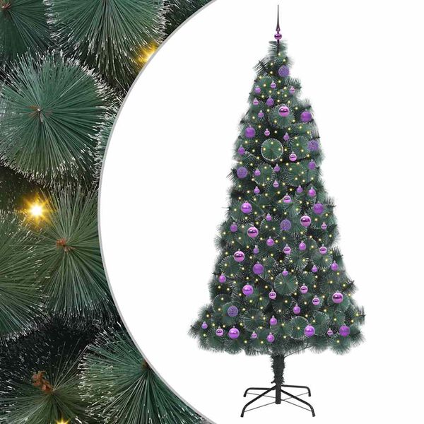 vidaXL &Aacute;rvore de Natal Artificial Pr&eacute;-iluminada com Conjunto de Bolas