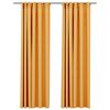 vidaXL Cortinas opacas aspeto linho c/ ganchos 2 pcs 140x245cm amarelo