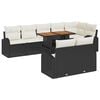 vidaXL Conjunto de Sof&aacute; de Jardim 9 unid. Preto e creme
