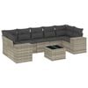 vidaXL 8 pcs conj. sof&aacute;s jardim c/ almofad&otilde;es vime PE cinzento-claro