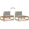 vidaXL Conjunto de Sof&aacute;s para Exterior 3 Pe&ccedil;a Cinza Natural e Claro