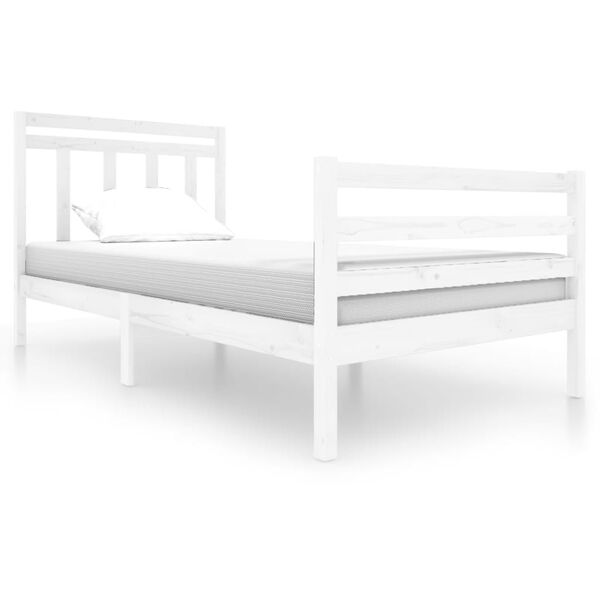 vidaXL Estrutura de cama 100x200 cm madeira maciça branco