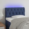 vidaXL Cabeceira de cama c/ luzes LED tecido 80x7x78/88 cm azul