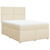 vidaXL Cama com molas/colch&atilde;o 160x200 cm tecido cor creme