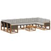 vidaXL Conjunto de Sof&aacute;s para Exterior 11 unid. Natural e Cinza claro