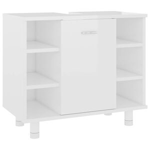 vidaXL Arm&aacute;rio casa de banho 60x32x53,5 cm contrapl. branco brilhante