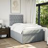 vidaXL Cama boxspring com colch&atilde;o 120x190 cm tecido cinzento-claro
