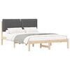 vidaXL Estrutura de Cama com Cabeceira Estofada Cinza Escuro