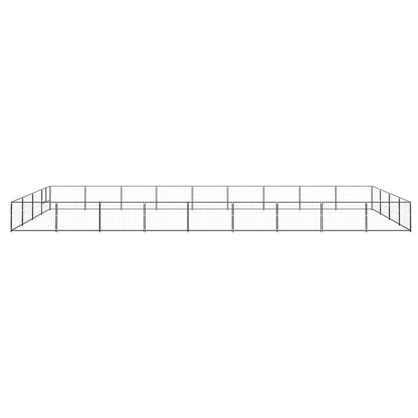 vidaXL Canil para c&atilde;es 36 m&sup2; a&ccedil;o preto