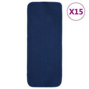 vidaXL Tapetes antiderrapantes p/ escadas 15 pcs 60x25 cm azul marinho