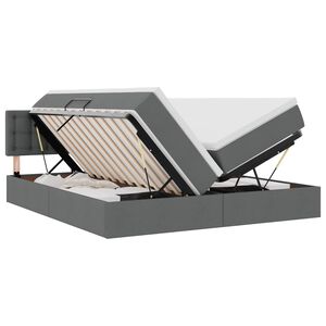 vidaXL Cama com Armazenamento com colch&atilde;o Cinza Escuro 180 x 200 cm