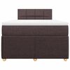 vidaXL Cama boxspring com colch&atilde;o 120x190 cm tecido castanho-escuro