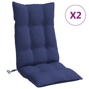 vidaXL Almofad&otilde;es cadeira encosto alto 2pcs tecido oxford azul-marinho