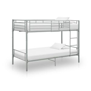 vidaXL Beliche 90x200 cm metal cinzento