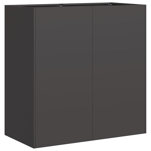 vidaXL Vaso floreira 80x40x80 cm a&ccedil;o laminado a frio preto