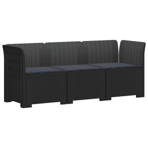 vidaXL Sof&aacute; de Jardim 3 Lugares com Almofadas visual Rattan PP