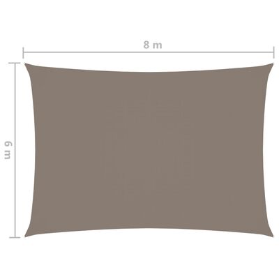 vidaXL Para-sol tecido oxford retangular 6x8 m cinzento-acastanhado
