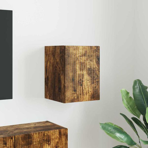 vidaXL Arm&aacute;rio de TV de Parede Carvalho Defumado 30 x 31 x 40 cm