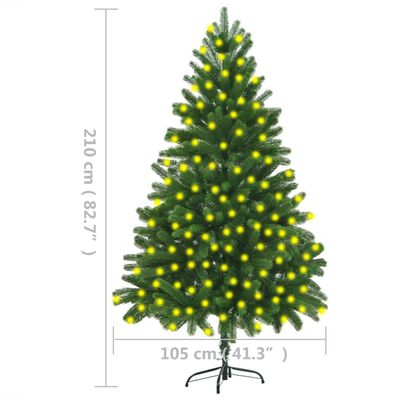 vidaXL Árvore Natal artificial pré-iluminada 210 cm verde