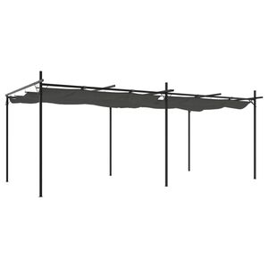 vidaXL P&eacute;rgola com toldo retr&aacute;til 589x292x230 cm cor antracite