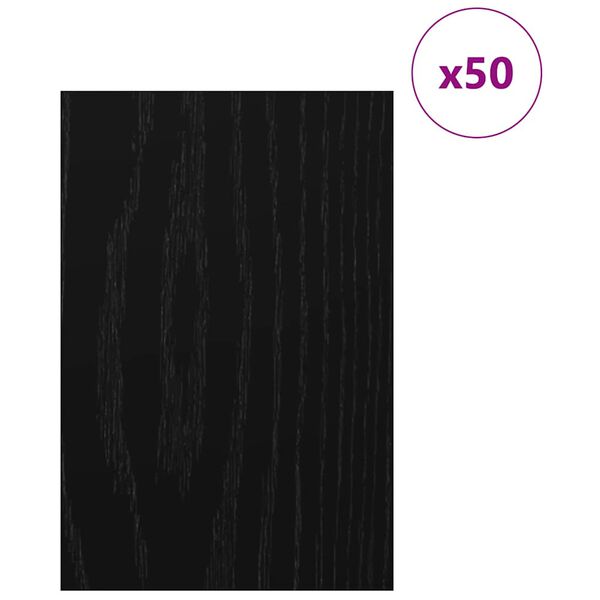 vidaXL Pain&eacute;is de Decora&ccedil;&atilde;o 50 pcs Carvalho Preto 40 x 60 x 0,27 cm