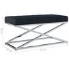 vidaXL Banco 97 cm veludo e a&ccedil;o inoxid&aacute;vel preto