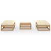 vidaXL 5 pcs conjunto lounge de jardim c/ almofadões pinho maciço