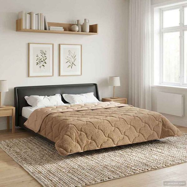 vidaXL Duvet de Ano Inteiro Cinzento-acastanhado 200 x 200 cm