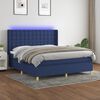 vidaXL Cama box spring c/ colch&atilde;o e LED 180x200 cm tecido azul