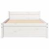 vidaXL Estrutura cama pequena solteiro 75x190 cm madeira maci&ccedil;a branco