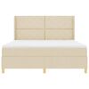 vidaXL Cama Box Spring com colch&atilde;o Creme 180 x 200 cm tecido