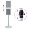 vidaXL Suporte de P&ocirc;ster Pedestal Prateado 33 x 33 x 123 cm PVC e A&ccedil;o