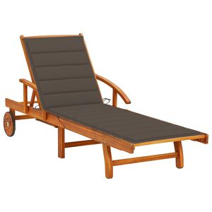 vidaXL Espregui&ccedil;adeira de jardim com almofad&atilde;o madeira ac&aacute;cia maci&ccedil;a