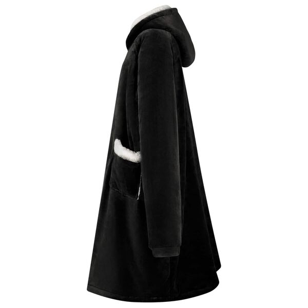 vidaXL Sweatshirt manta Preto L Fleece e Flanela