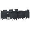 vidaXL Conjunto de Jantar para Jardim 9 pcs Antracite Polipropileno