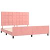 vidaXL Estrutura de cama c/ cabeceira 160x200 cm veludo rosa