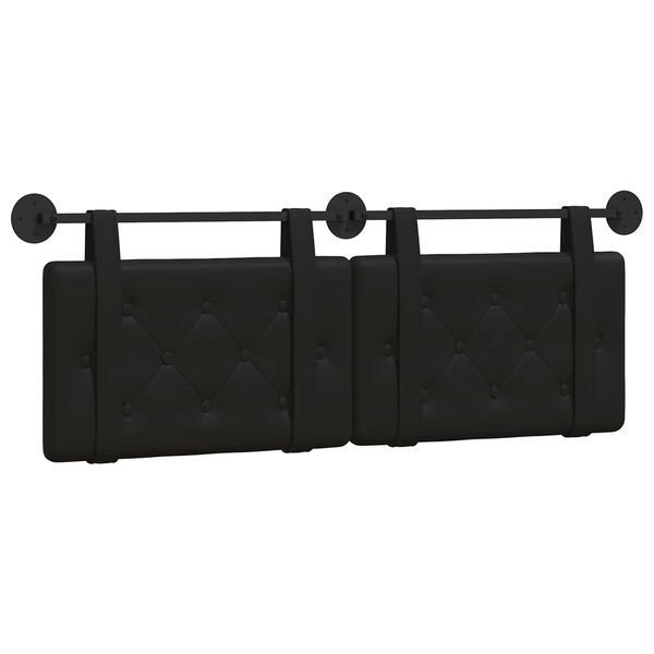 vidaXL Cabeceira Suspensa Preto 150 x 55 x 5 cm Couro Sint&eacute;tico