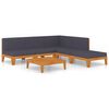 vidaXL 6 pcs conjunto lounge de jardim c/ almofad&otilde;es ac&aacute;cia maci&ccedil;a