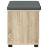 vidaXL Banco de Hall com almofada Liso Carvalho Sonoma 60 x 38 x 46 cm