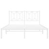 vidaXL Estrutura de cama com cabeceira 135x190 cm metal branco
