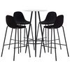 vidaXL 5 pcs conjunto de bar tecido preto